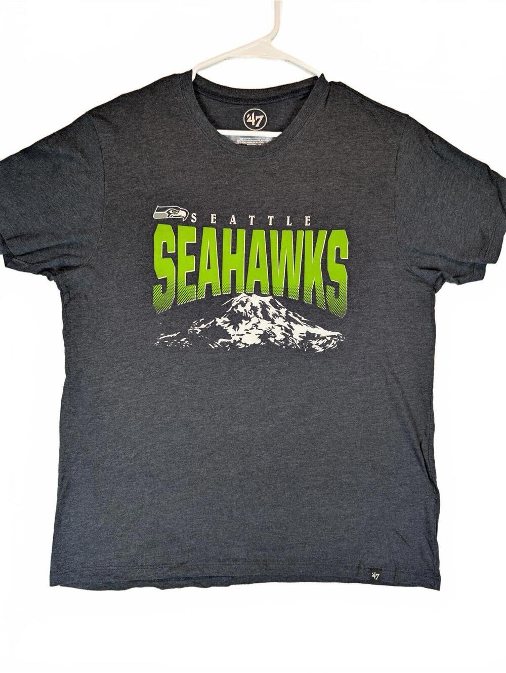 47 Brand Seattle Seahawks Graphic Logo NFL T-Shirt Mens Medium